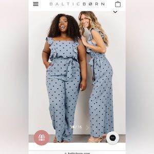 Baltic Born Scotlynn Blue Polka Dot Jumpsuit